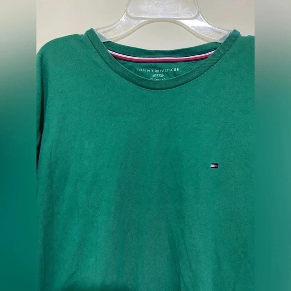 Bright Green Tommy Hilfiger  with flag Men’s T-shirt size XL causal comfortable - Picture 13 of 14